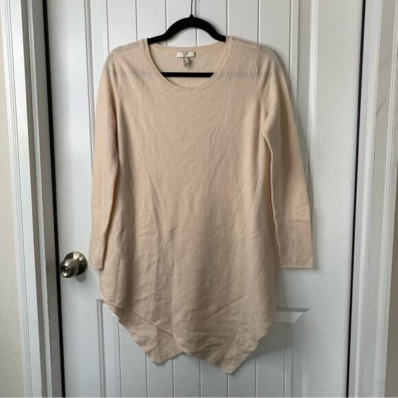 Joie cream cashmere wool asymmetrical‎ hem tunic sweater size XS - Picture 1 of 5